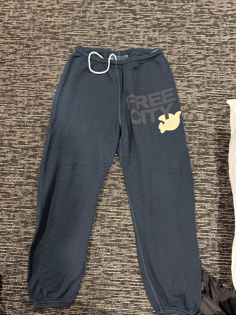 freecity Kids Navy Sweatpants with Logo and Dove Graphic